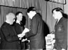 Pupils receiving prizes from the Archbishop of Canterbury.